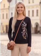 Dámské triko s dlouhým rukávem ALTISPORT CARRYOVER ALW029169 ČERNOZLATÁ