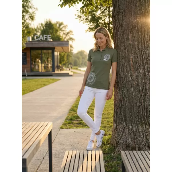  Dámské triko s límečkem ALTISPORT ALW024210 KHAKI 
