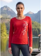 Dámské triko s dlouhým rukávem ALTISPORT CARRYOVER ALW029169 ČERVENÁ