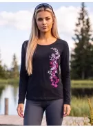 Dámské triko s dlouhým rukávem ALTISPORT CARRYOVER ALW029169 NÁMOŘNÍ MODRÁ/RŮŽOVÁ