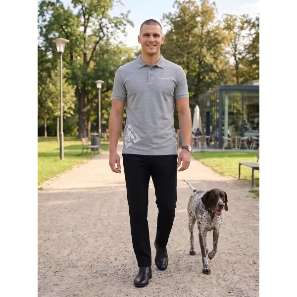  Pánské triko s límečkem ALTISPORT ALM013203 TMAVĚ ŠEDÝ MELÍR 