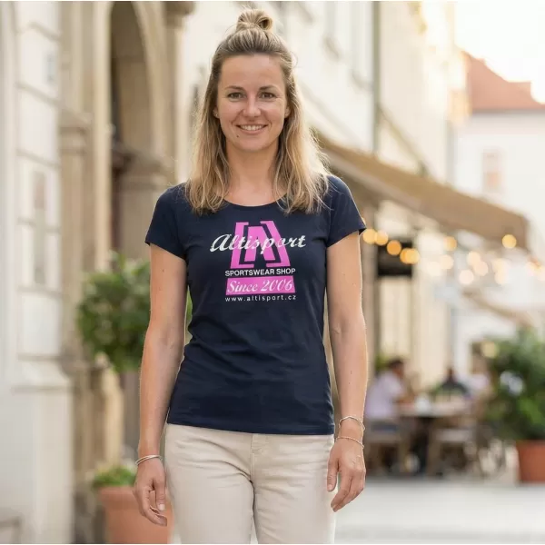  Dámské triko ALTISPORT ALW047122 NÁMOŘNÍ MODRÁ/RŮŽOVÁ 