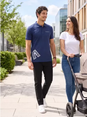 Pánské triko s límečkem ALTISPORT ALM013203 PŮLNOČNÍ MODRÁ