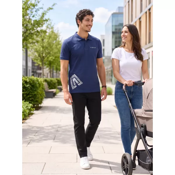  Pánské triko s límečkem ALTISPORT ALM013203 PŮLNOČNÍ MODRÁ 