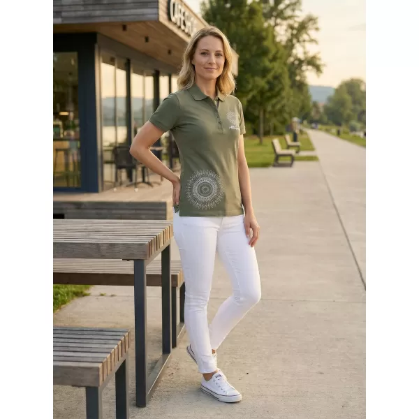  Dámské triko s límečkem ALTISPORT ALW024210 KHAKI 