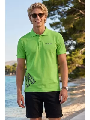 Pánské triko s límečkem ALTISPORT ALM013203 APPLE GREEN