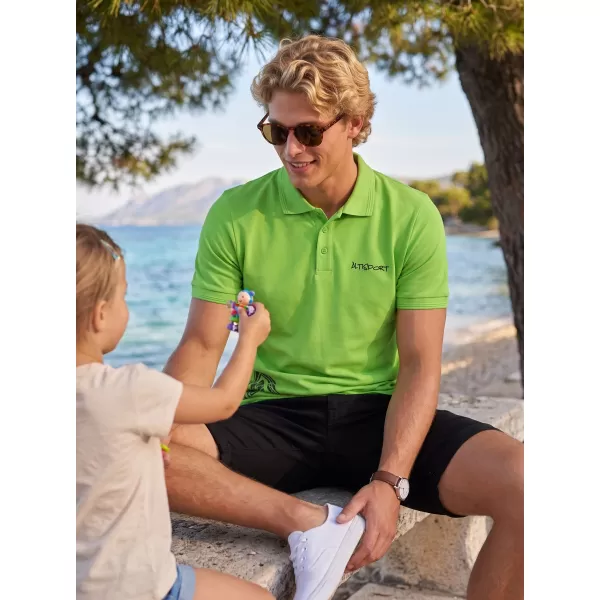  Pánské triko s límečkem ALTISPORT ALM013203 APPLE GREEN 