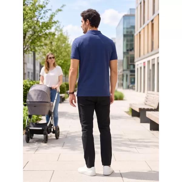  Pánské triko s límečkem ALTISPORT ALM013203 PŮLNOČNÍ MODRÁ 