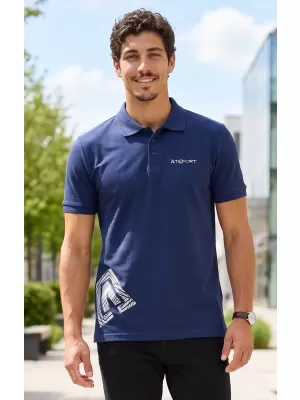 Pánské triko s límečkem ALTISPORT ALM013203 PŮLNOČNÍ MODRÁ