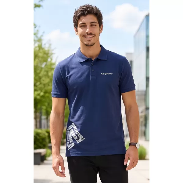  Pánské triko s límečkem ALTISPORT ALM013203 PŮLNOČNÍ MODRÁ 