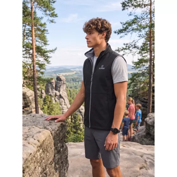  Pánská softshellová vesta ALTISPORT ALM006517 ČERNÁ 