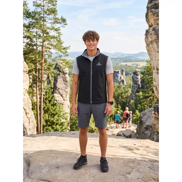  Pánská softshellová vesta ALTISPORT ALM006517 ČERNÁ 