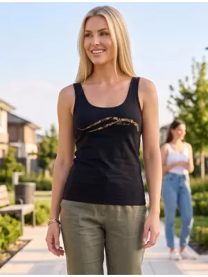 Dámské tílko ALTISPORT CARRYOVER ALW001136 ČERNOZLATÁ