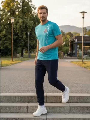 Pánské funkční triko ALTISPORT CARRYOVER ALM027124 TYRKYSOVÁ