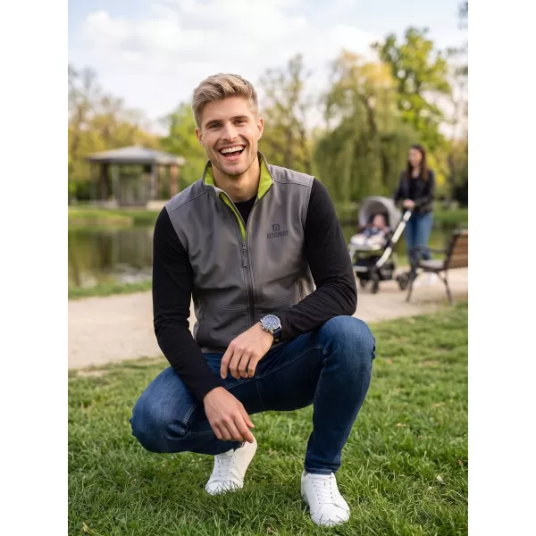  Pánská softshellová vesta ALTISPORT ALM006517 OCELOVĚ ŠEDÁ 