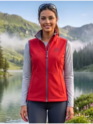 Dámská softshellová vesta ALTISPORT ALW056516 ČERVENÁ