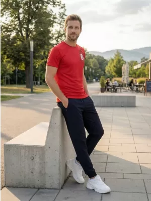 Pánské funkční triko ALTISPORT CARRYOVER ALM027124 ČERVENÁ
