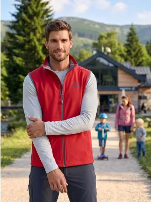 Pánská softshellová vesta ALTISPORT ALM006517 ČERVENÁ