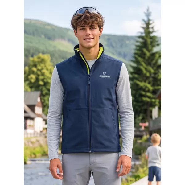  Pánská softshellová vesta ALTISPORT ALM006517 NÁMOŘNÍ MODRÁ 