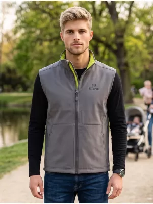 Pánská softshellová vesta ALTISPORT ALM006517 OCELOVĚ ŠEDÁ