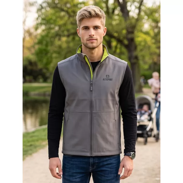  Pánská softshellová vesta ALTISPORT ALM006517 OCELOVĚ ŠEDÁ 