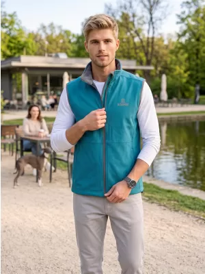 Pánská softshellová vesta ALTISPORT ALM006517 TMAVÝ TYRKYS