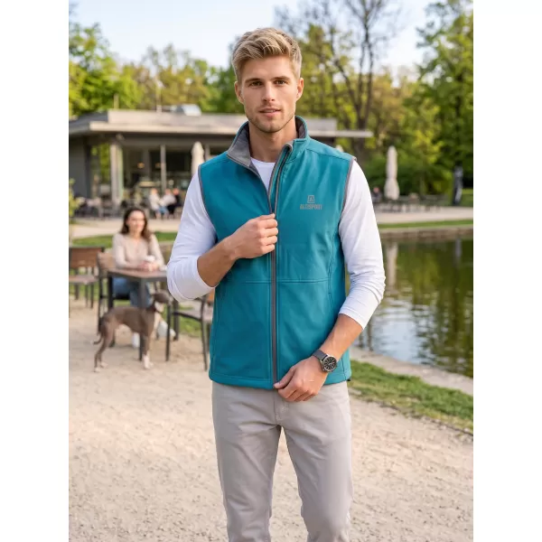  Pánská softshellová vesta ALTISPORT ALM006517 TMAVÝ TYRKYS 