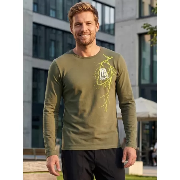  Pánské triko s dlouhým rukávem ALTISPORT CARRYOVER ALM027119 KHAKI 