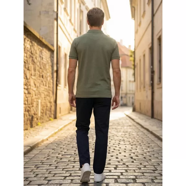  Pánské triko s límečkem ALTISPORT CARRYOVER ALM065203 KHAKI 