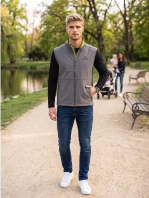Pánská softshellová vesta ALTISPORT ALM006517 OCELOVĚ ŠEDÁ