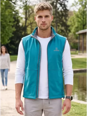 Pánská softshellová vesta ALTISPORT ALM006517 TMAVÝ TYRKYS