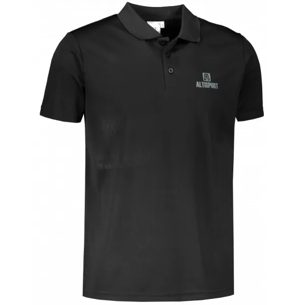  Pánské funkční triko s límečkem ALTISPORT ALM006217 ČERNÁ 