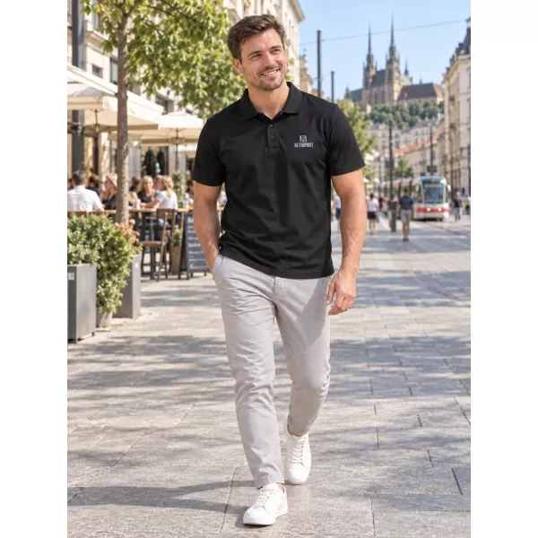  Pánské funkční triko s límečkem ALTISPORT ALM006217 ČERNÁ 