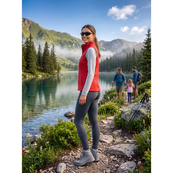  Dámská softshellová vesta ALTISPORT ALW056516 ČERVENÁ 