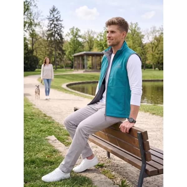  Pánská softshellová vesta ALTISPORT ALM006517 TMAVÝ TYRKYS 