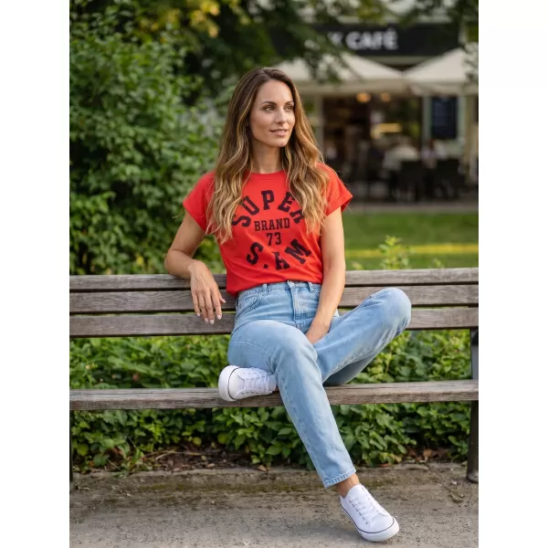  Dámské triko s krátkým rukávem SAM 73 ROBYN WT 814 ČERVENÁ 