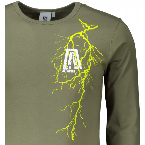  Pánské triko s dlouhým rukávem ALTISPORT CARRYOVER ALM027119 KHAKI 