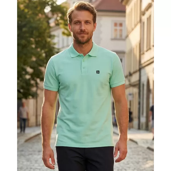  Pánské triko s límečkem ALTISPORT CARRYOVER ALM065203 MÁTOVÁ 