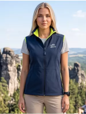 Dámská softshellová vesta ALTISPORT ALW056516 NÁMOŘNÍ MODRÁ