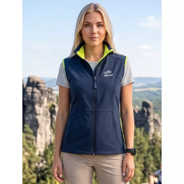 Dámská softshellová vesta ALTISPORT ALW056516 NÁMOŘNÍ MODRÁ 