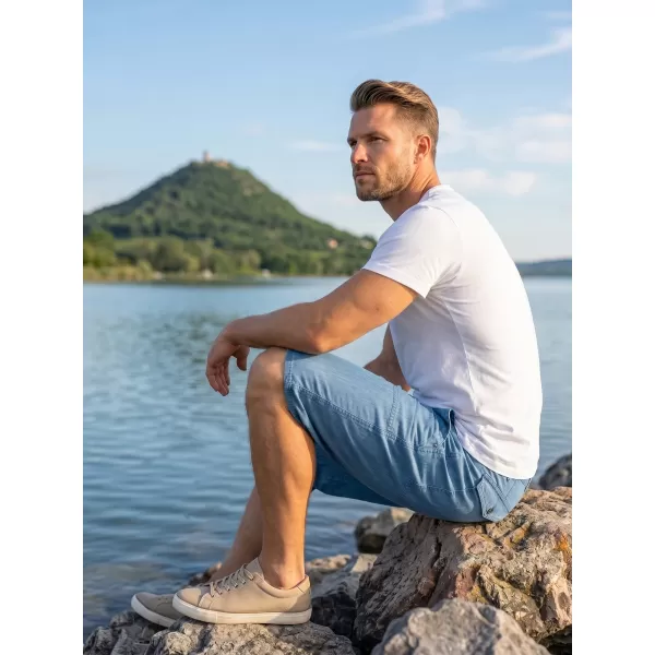  Pánské šortky SAM 73 GRIFF MS 736 SVĚTLÝ DENIM 