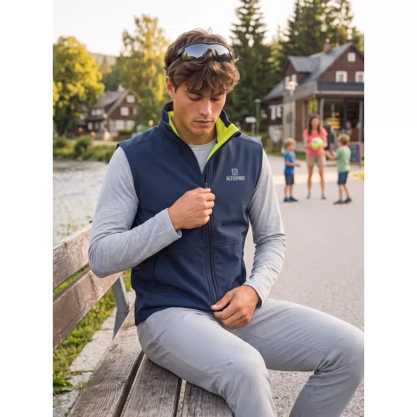  Pánská softshellová vesta ALTISPORT ALM006517 NÁMOŘNÍ MODRÁ 