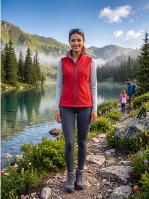 Dámská softshellová vesta ALTISPORT ALW056516 ČERVENÁ
