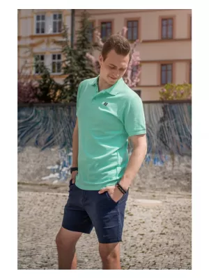 Pánské triko s límečkem ALTISPORT CARRYOVER ALM065203 MÁTOVÁ