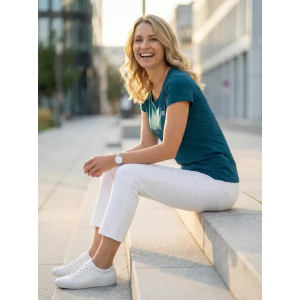  Dámské premium triko ALTISPORT CARRYOVER ALW065154 PETROLEJOVÁ 