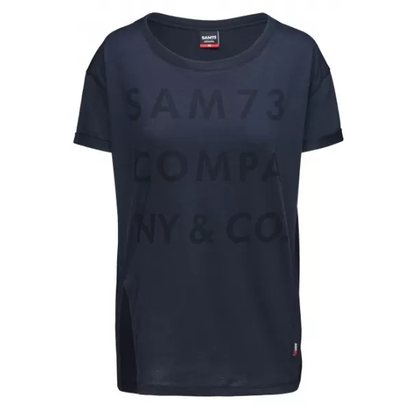  Dámské triko s krátkým rukávem SAM 73 NINA WT 818 TMAVĚ MODRÁ 