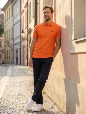 Pánské triko s límečkem ALTISPORT CARRYOVER ALM065203 ORANŽOVÁ