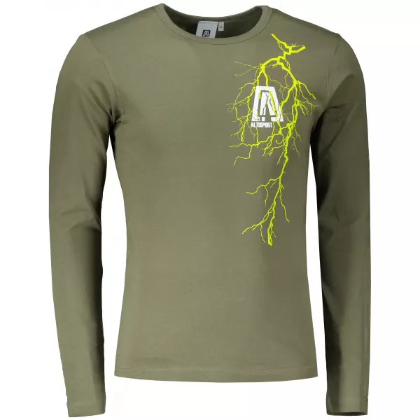  Pánské triko s dlouhým rukávem ALTISPORT CARRYOVER ALM027119 KHAKI 