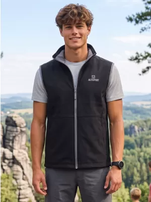 Pánská softshellová vesta ALTISPORT ALM006517 ČERNÁ