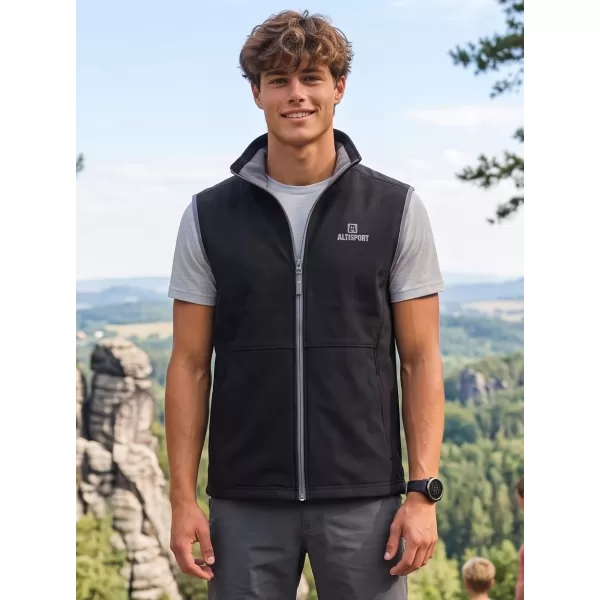  Pánská softshellová vesta ALTISPORT ALM006517 ČERNÁ 